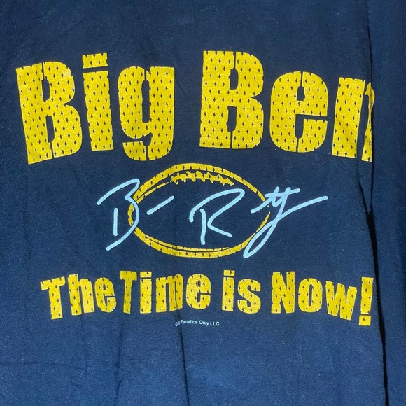 Big Ben Roethlisberger #7 NFL Pittsburgh Steelers Reebok “Time is Now” Shirt XXL - Picture 4 of 8